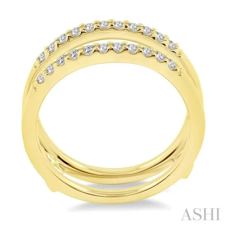 1/3 Ctw Round Cut Diamond Insert Ring in 14K Yellow Gold