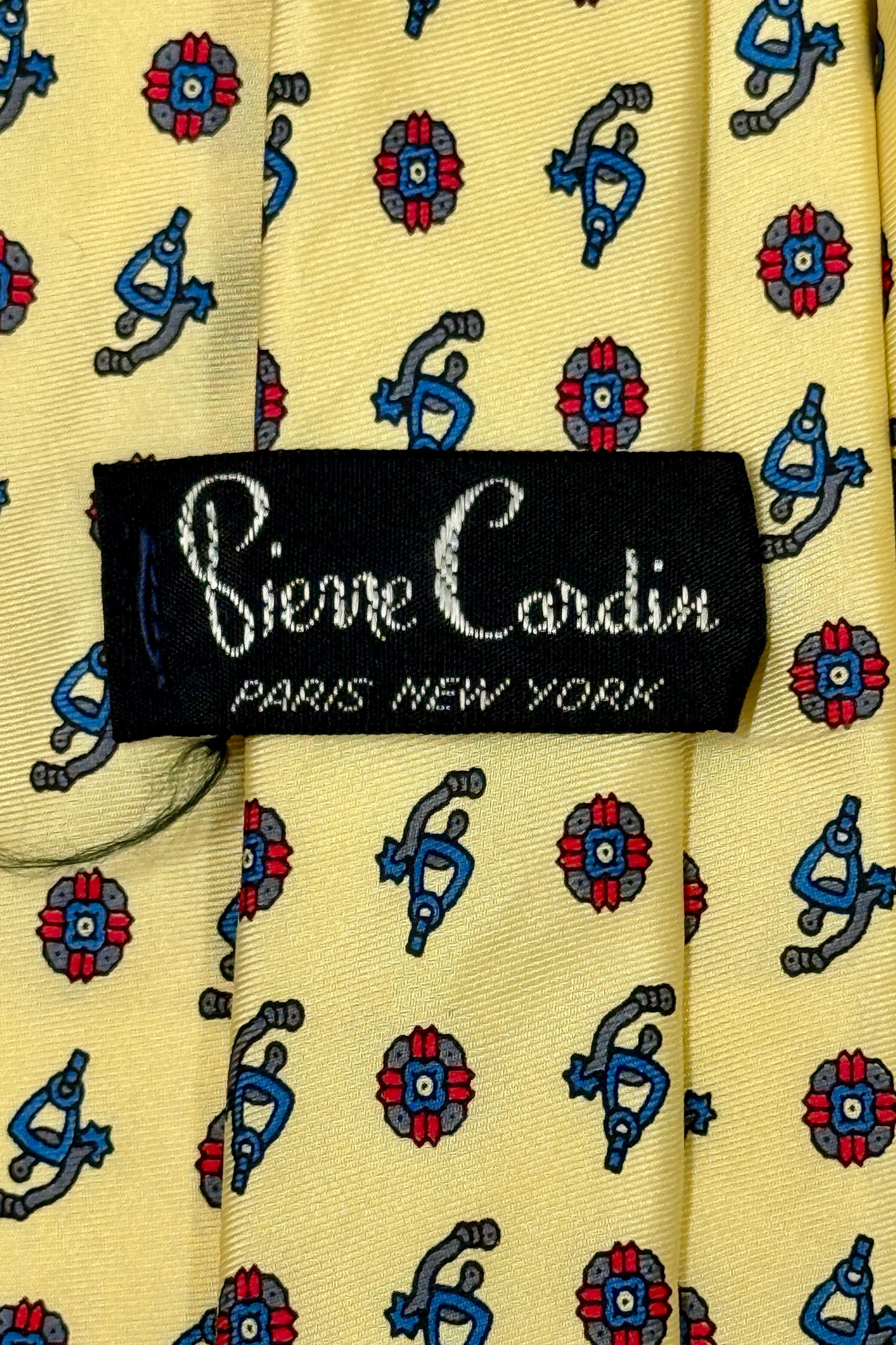 1970’S PIERRE CARDIN MADE IN ITALY 100% SILK SPURS HANDMADE TIE