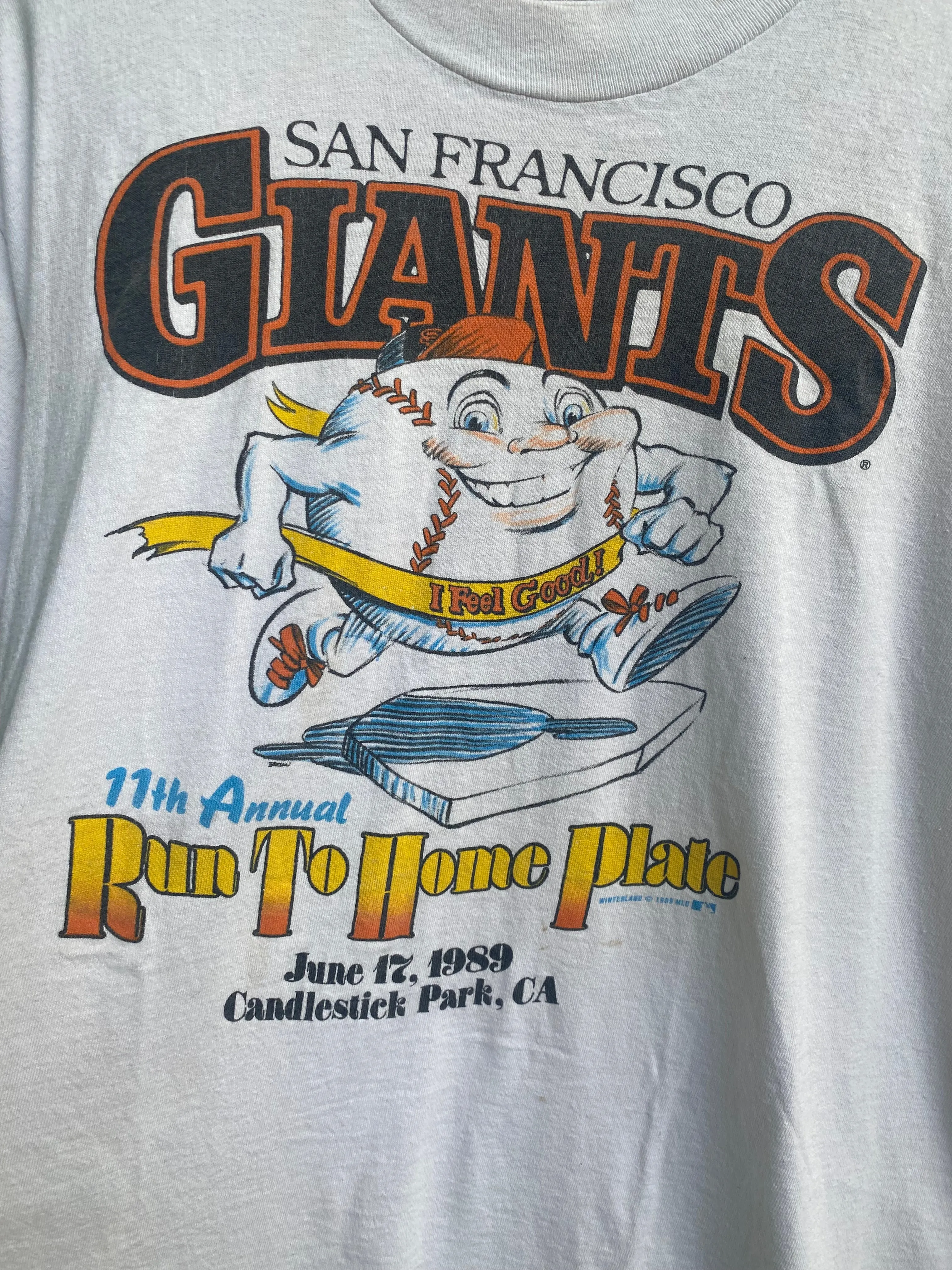 1980s San Francisco Giants graphic marathon t shirt large