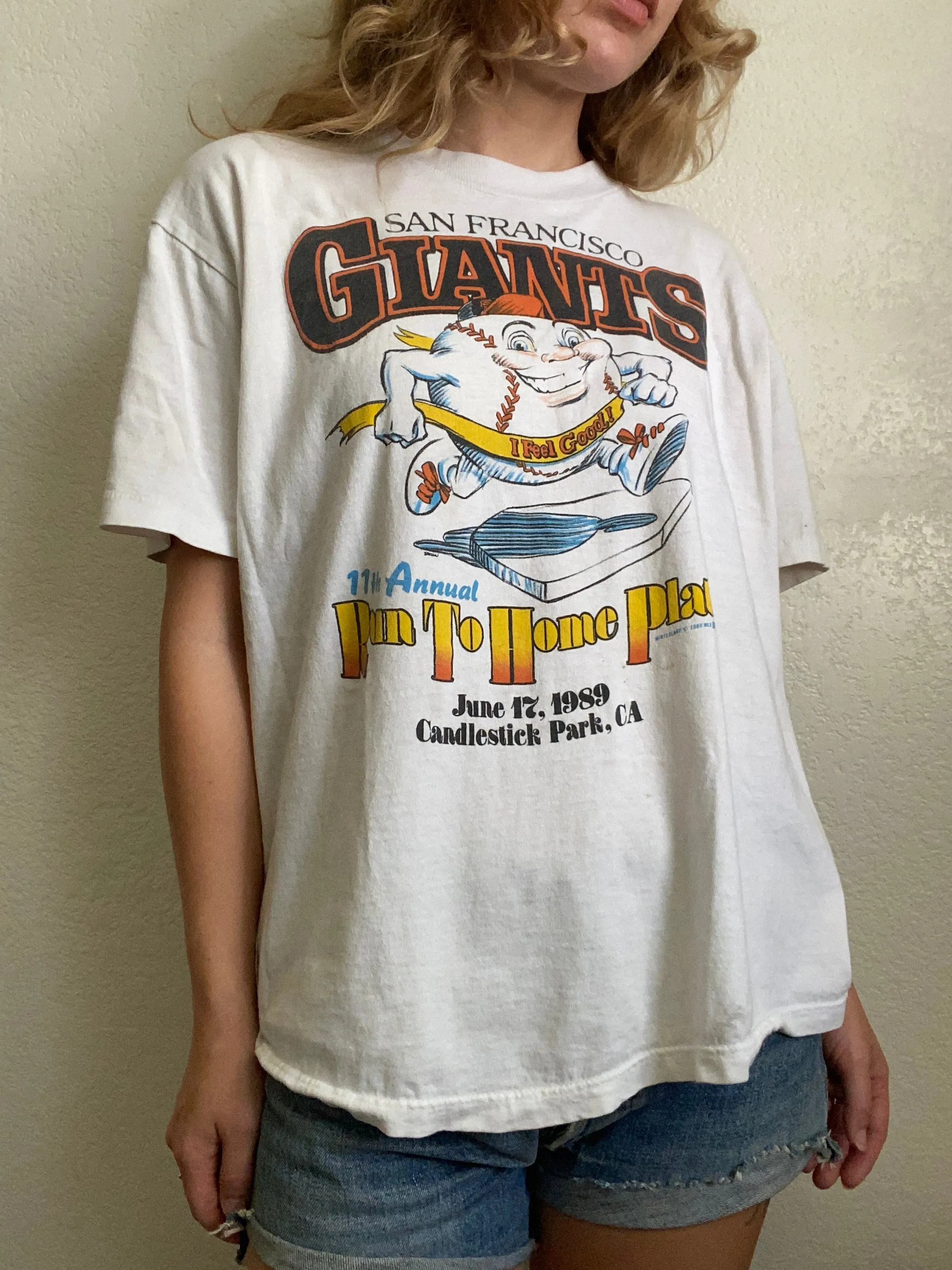 1980s San Francisco Giants graphic marathon t shirt large