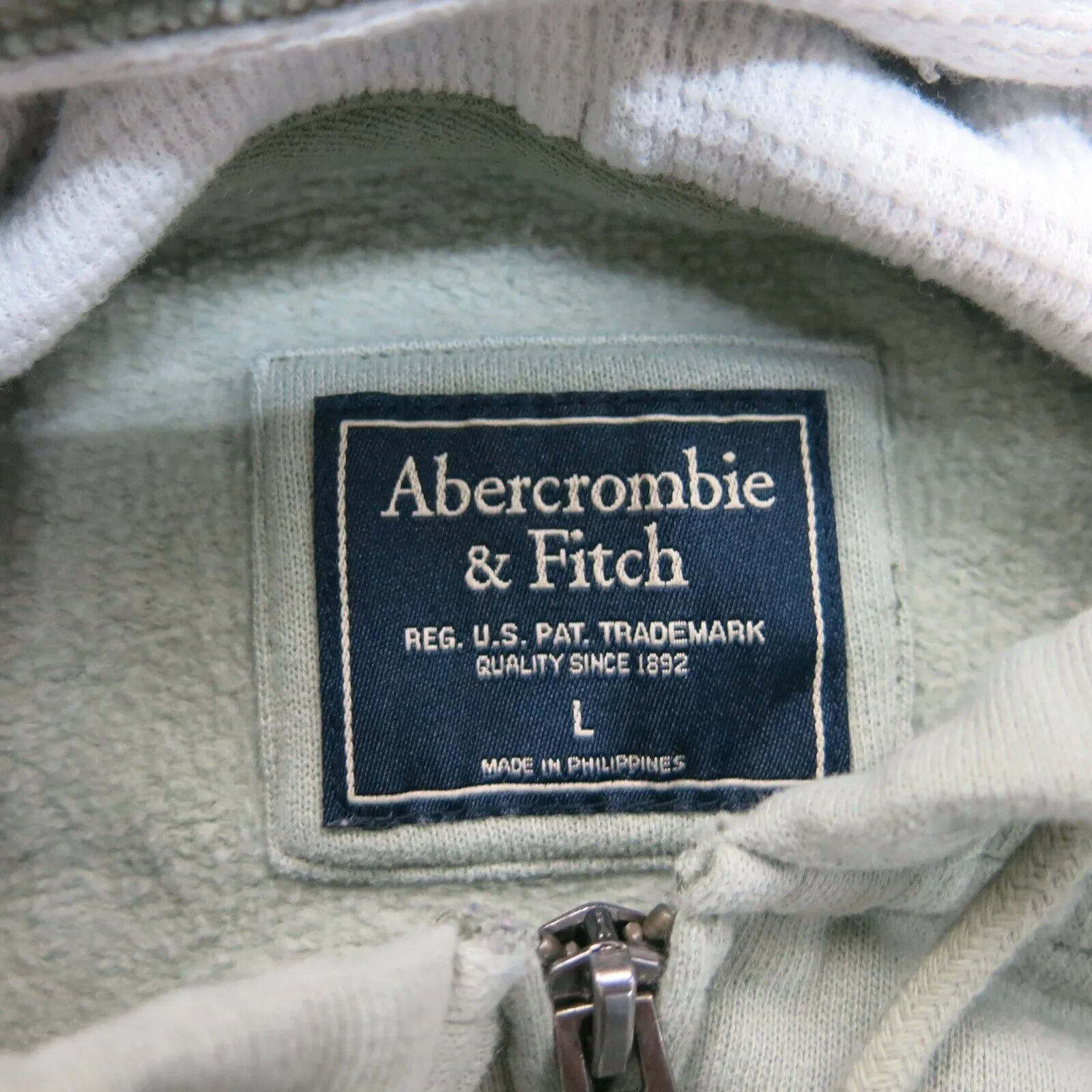 Abercrombie & Fitch Womens Hoodie Jacket Full Zip Long Sleeve Light Clay Green L