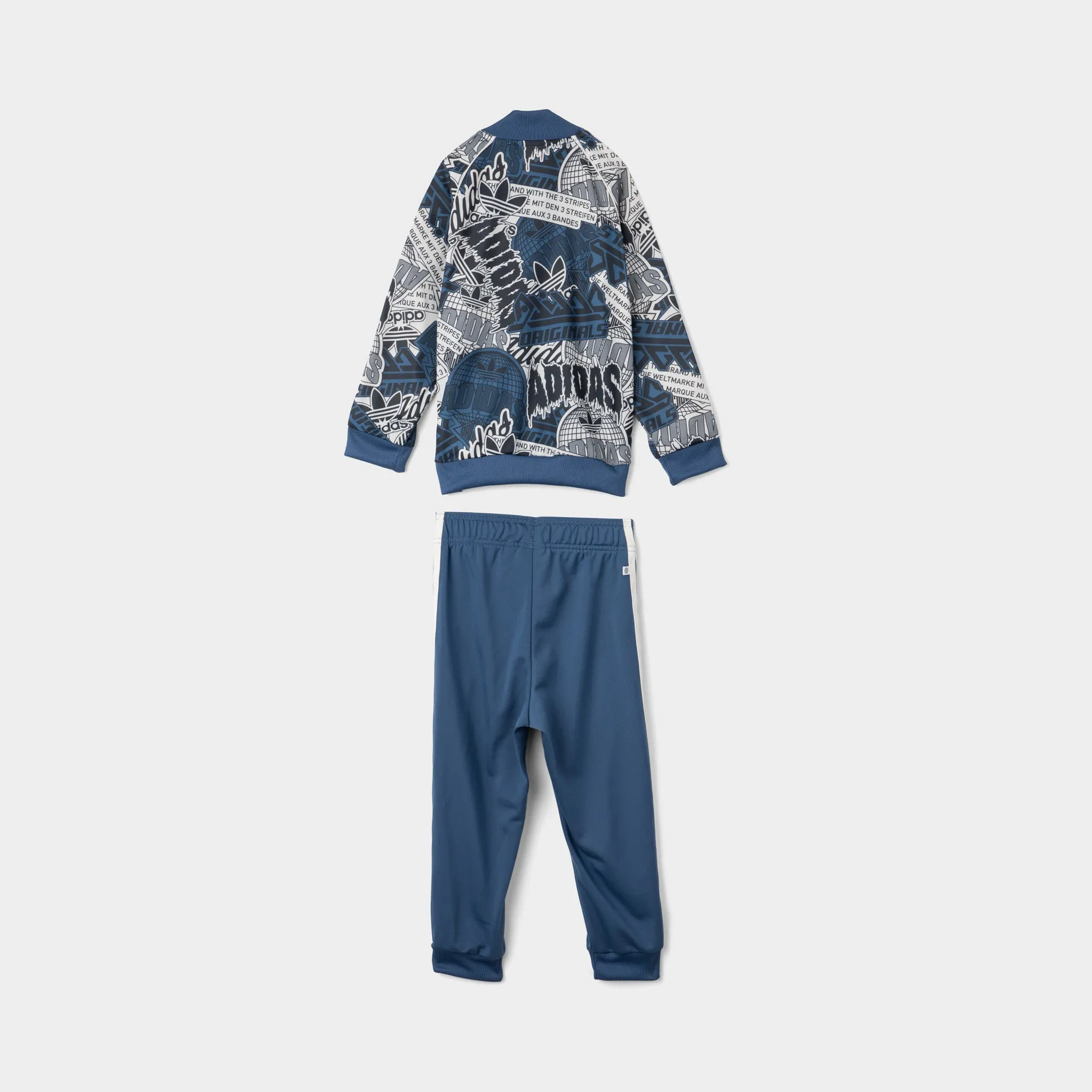 adidas Originals Childrens’ Allover Print Track Suit Wonder White / Black - Wonder Steel