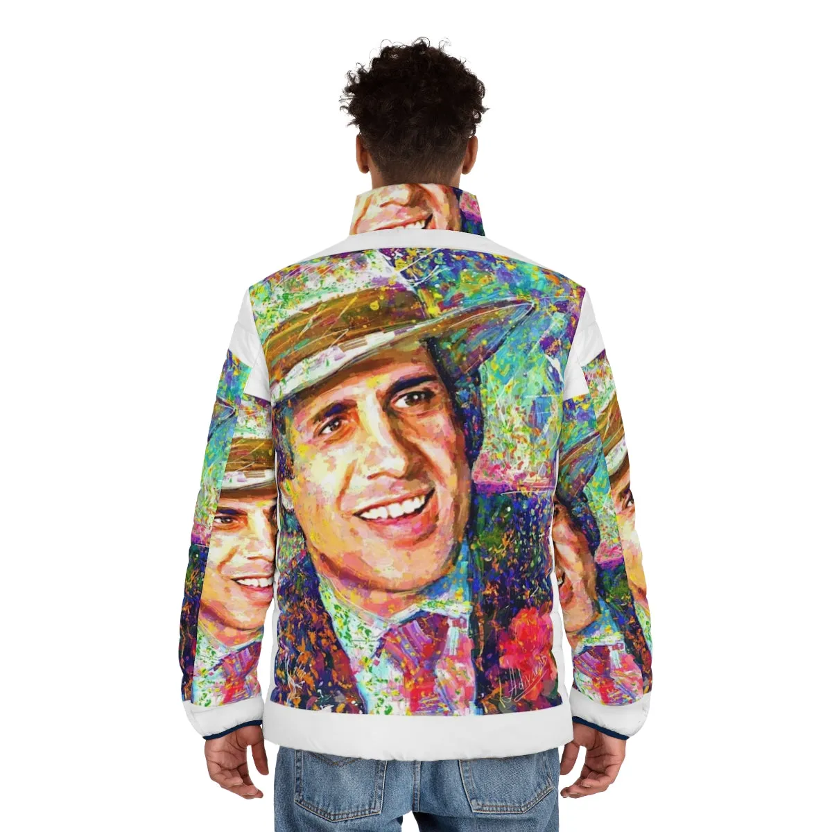 Adriano Celentano Dream Puffer Jacket - Impressionist Art Portrait Wall Decor