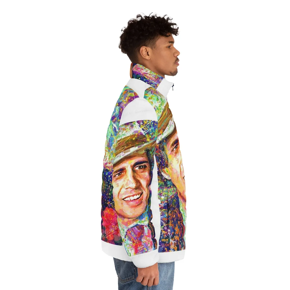 Adriano Celentano Dream Puffer Jacket - Impressionist Art Portrait Wall Decor