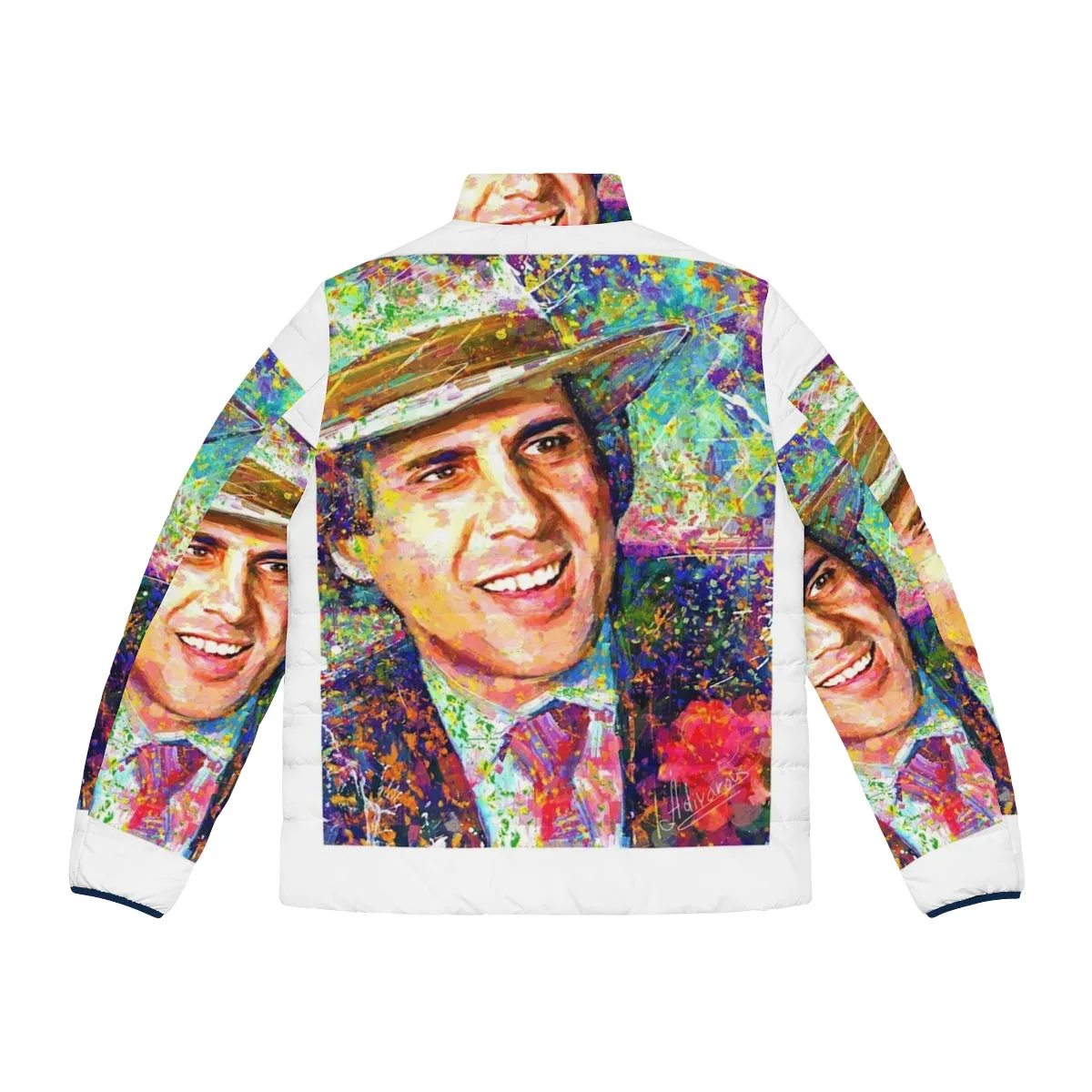 Adriano Celentano Dream Puffer Jacket - Impressionist Art Portrait Wall Decor