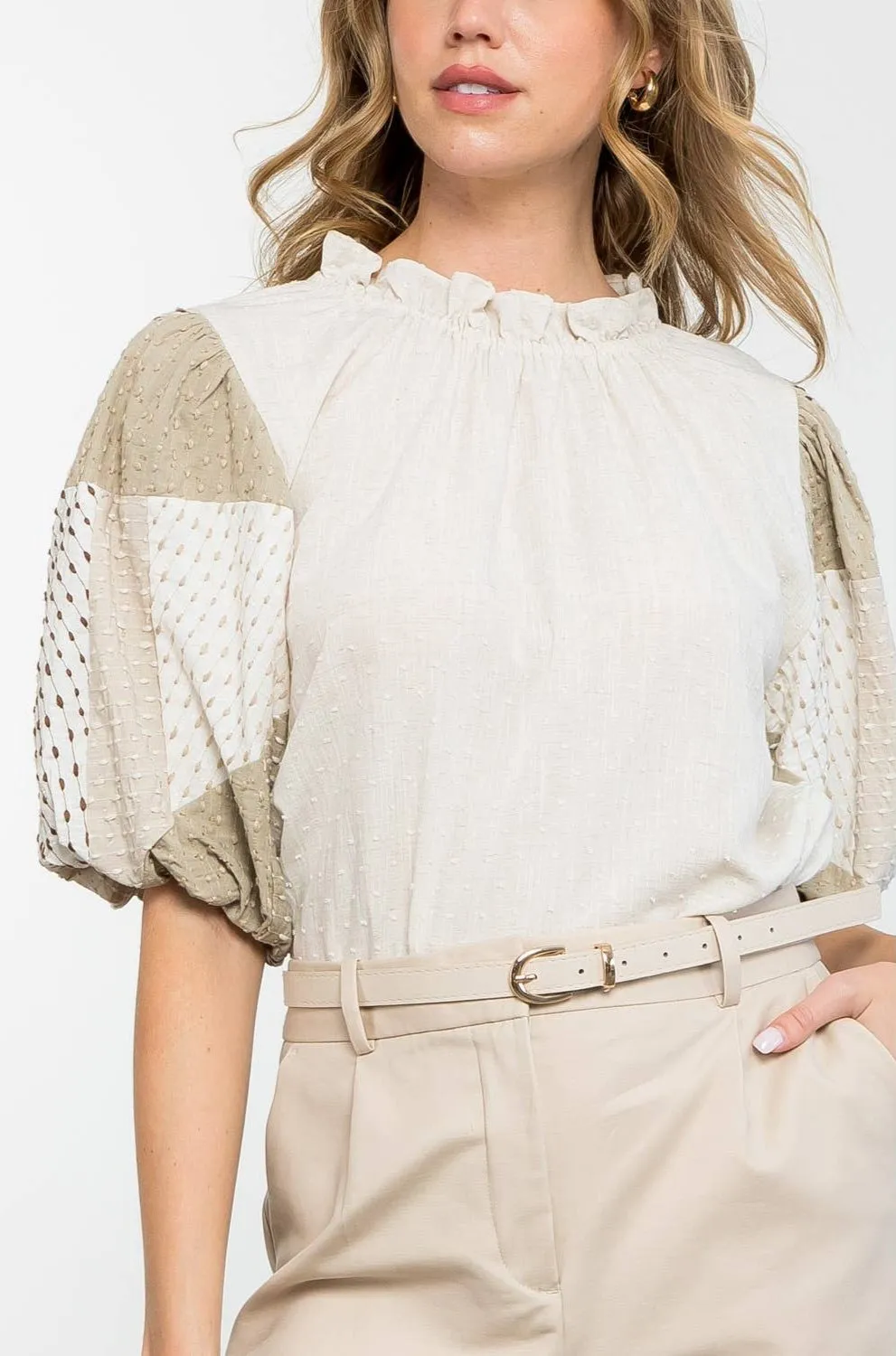 Aileen Textured Puff Sleeve Top