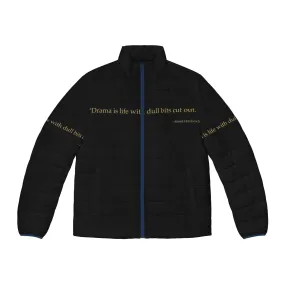 Alfred Hitchcock Quote Puffer Jacket - Fashion Inspired by the Master of Suspense