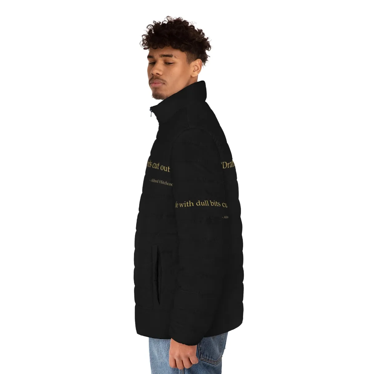 Alfred Hitchcock Quote Puffer Jacket - Fashion Inspired by the Master of Suspense