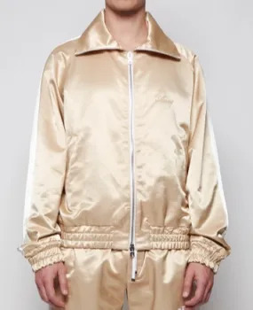 AMIRI Sateen Track Jacket Champagne And White