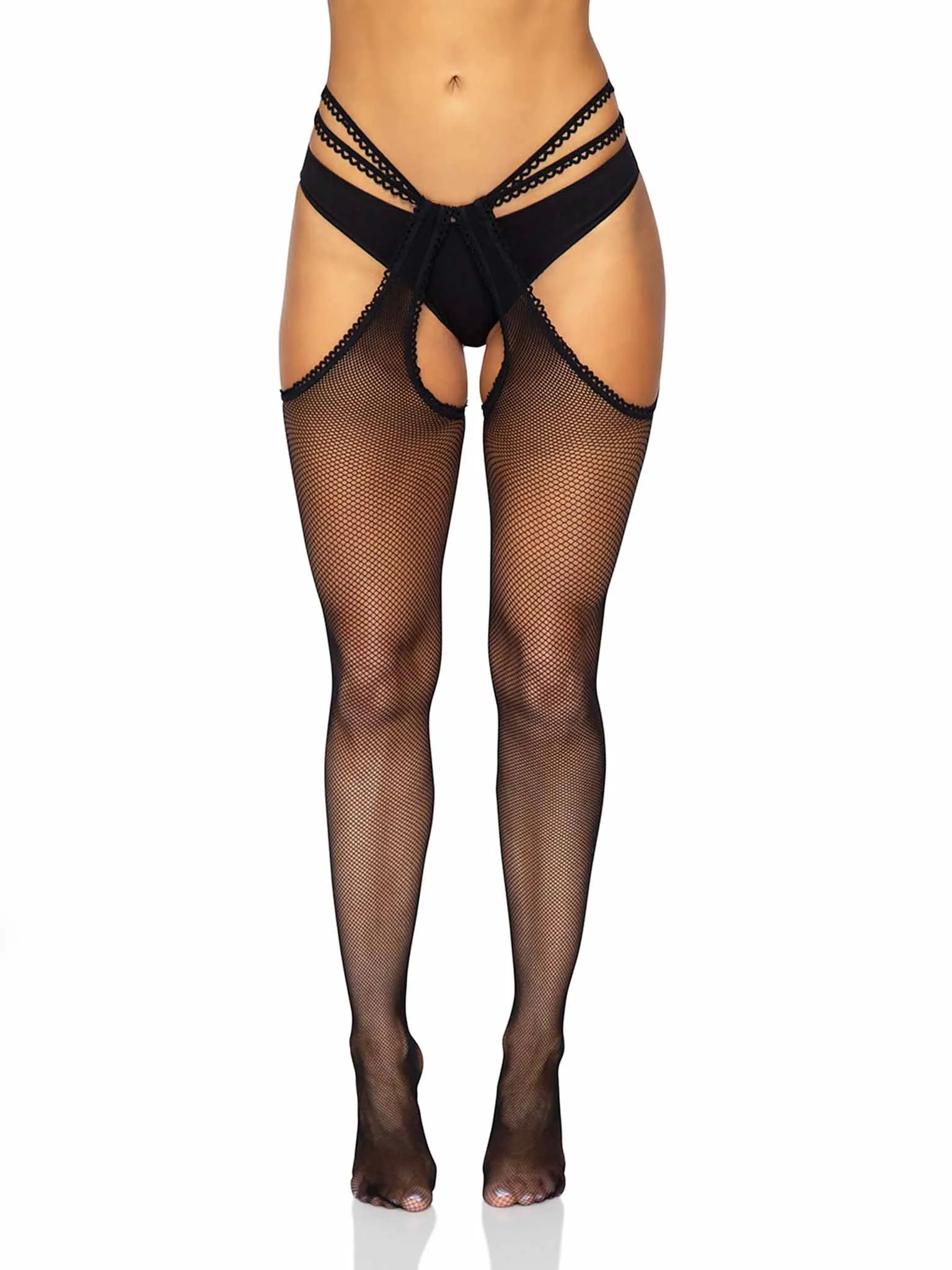 Ariella Fishnet Strappy Suspender Hose