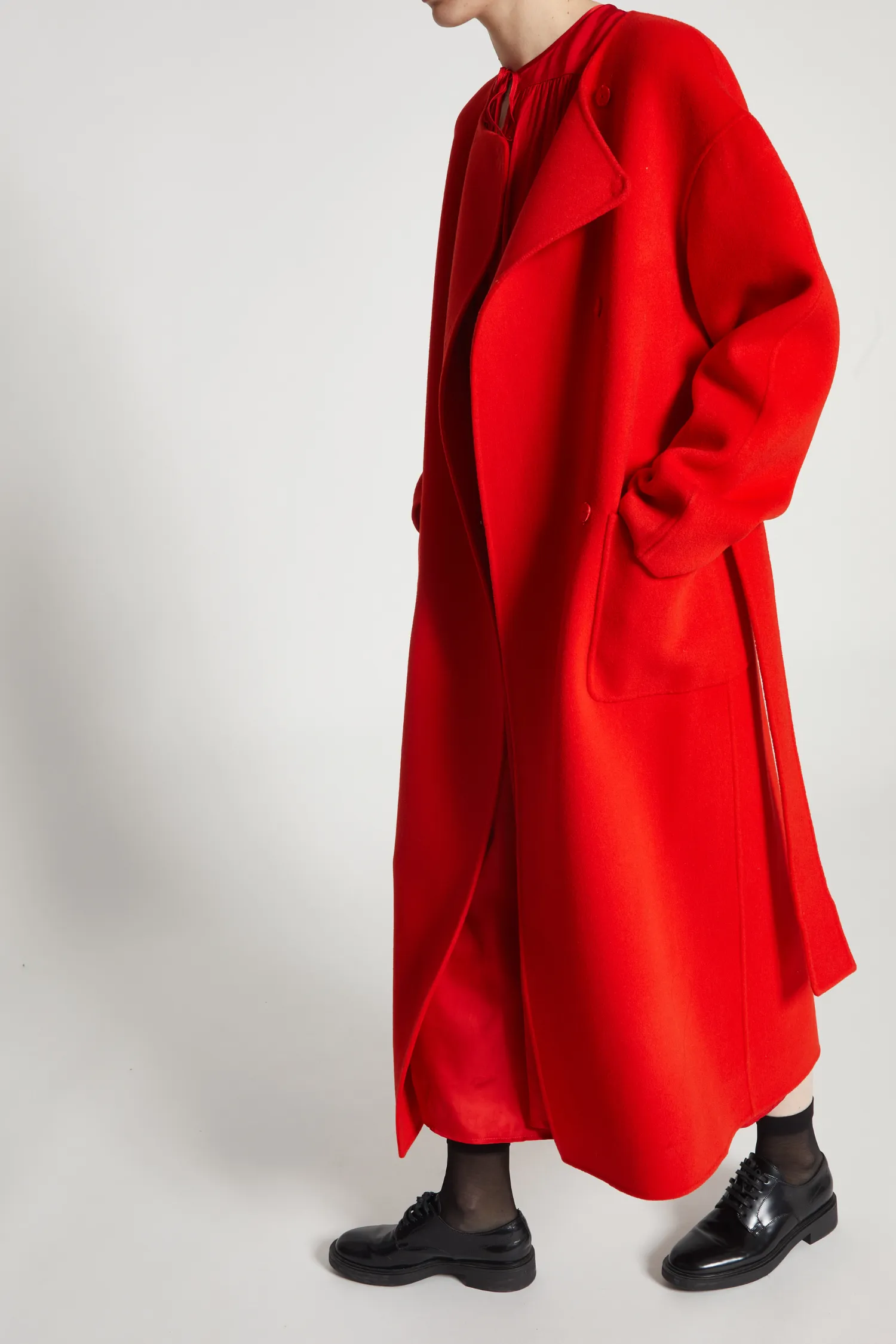 Aspen Wool Coat, Poppy Red