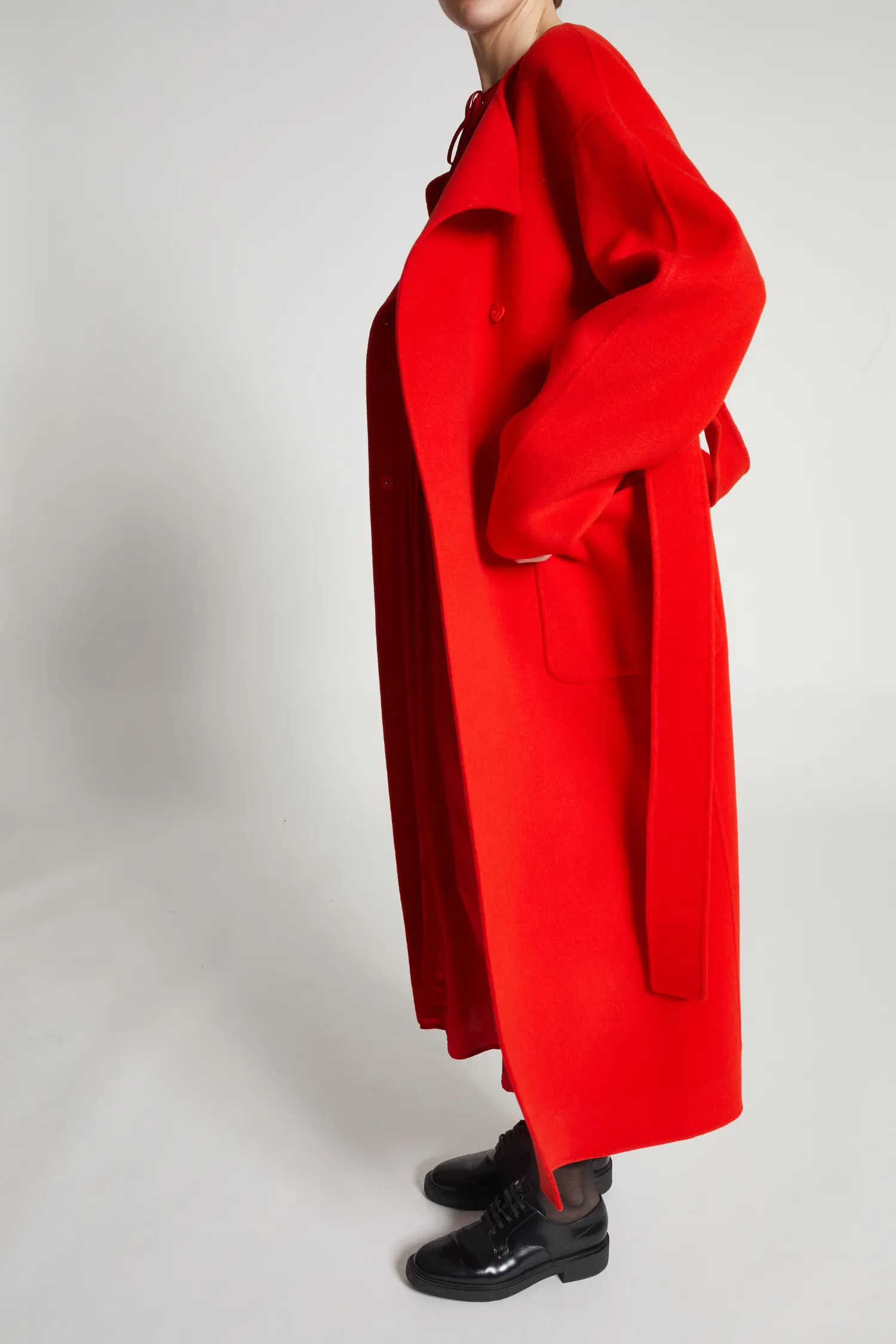 Aspen Wool Coat, Poppy Red