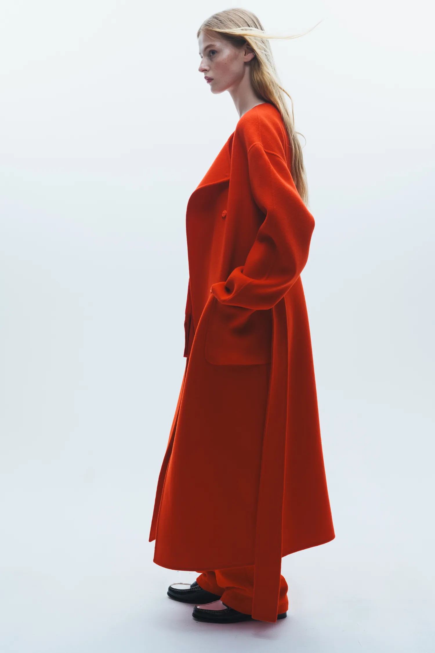 Aspen Wool Coat, Poppy Red