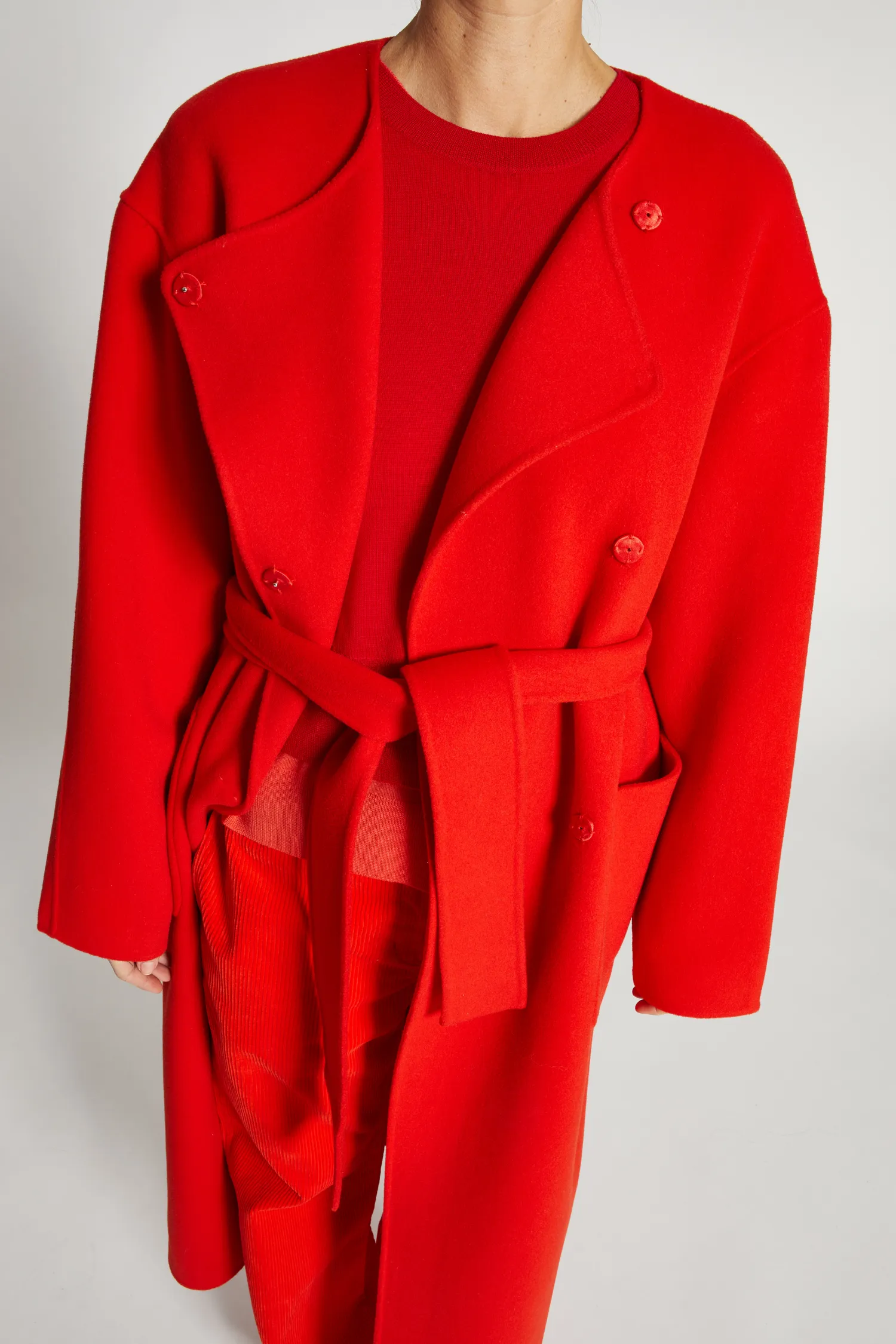 Aspen Wool Coat, Poppy Red