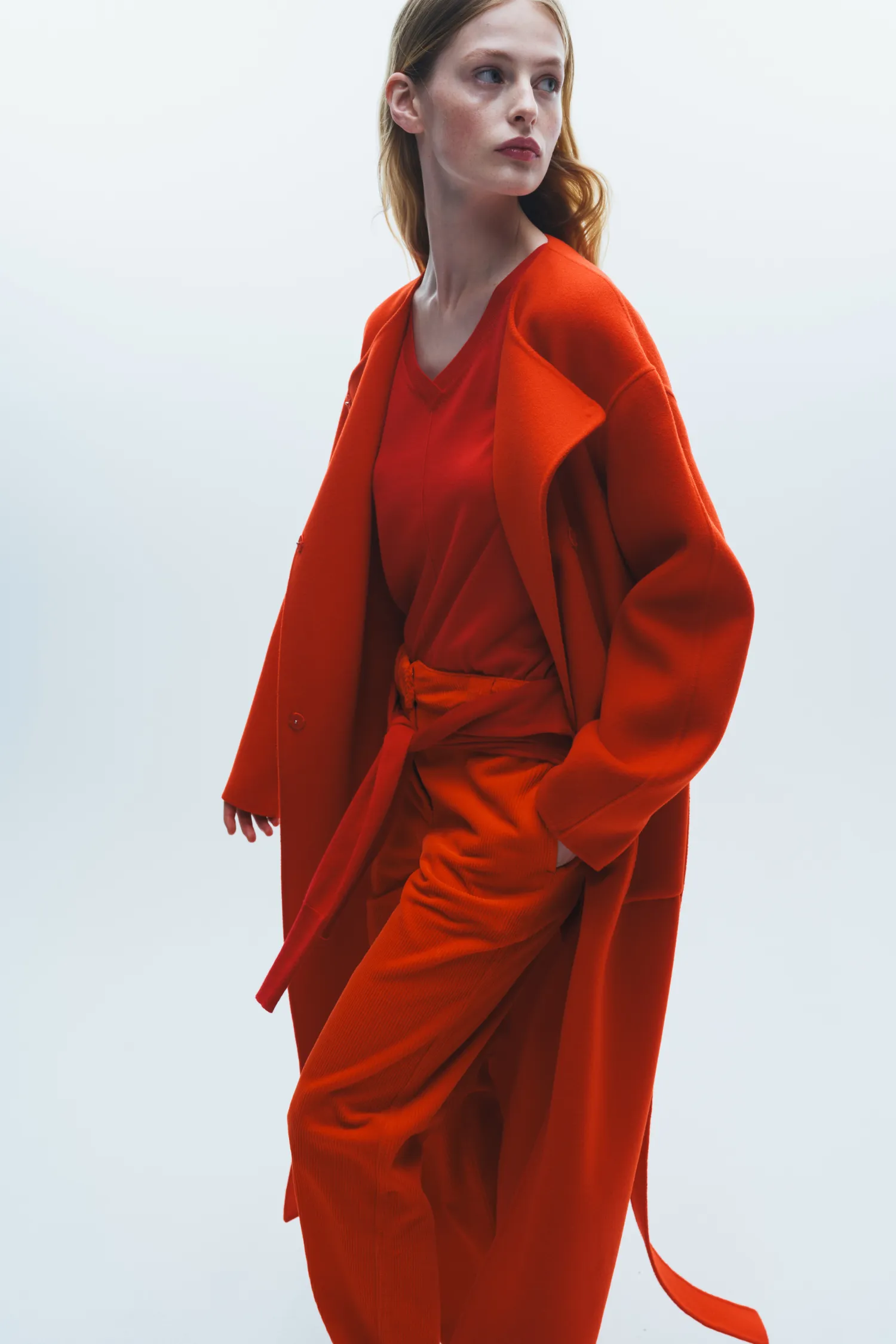 Aspen Wool Coat, Poppy Red