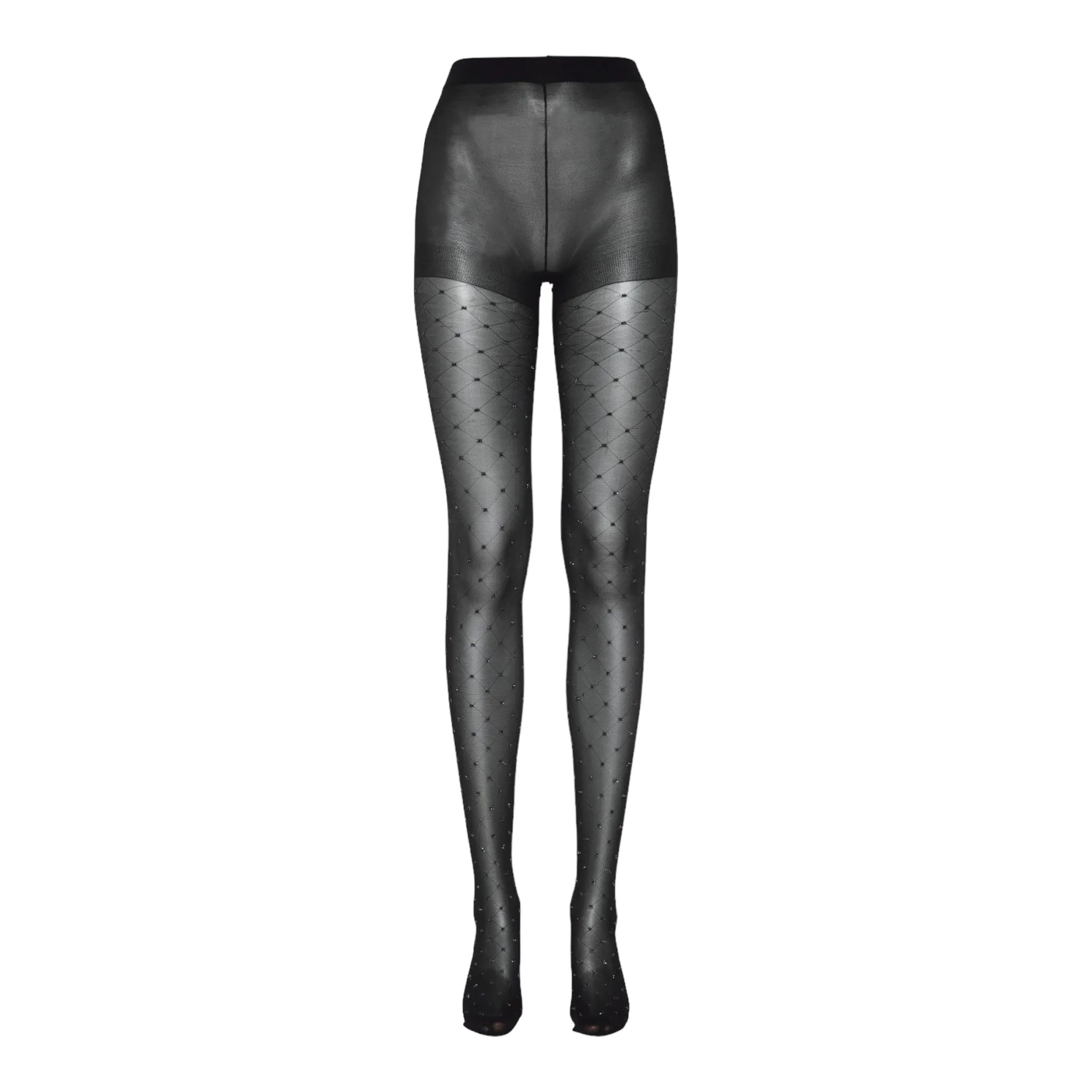 B Young Visla Glitter Tights Black Mix