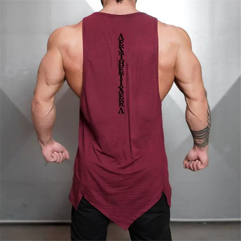 Back Word Printing Decorated Tank Top