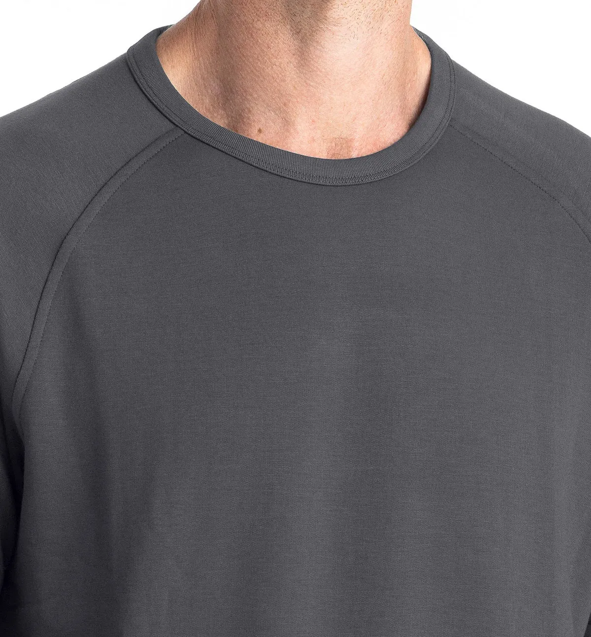 Bamboo Fleece Crewneck in Black Sand