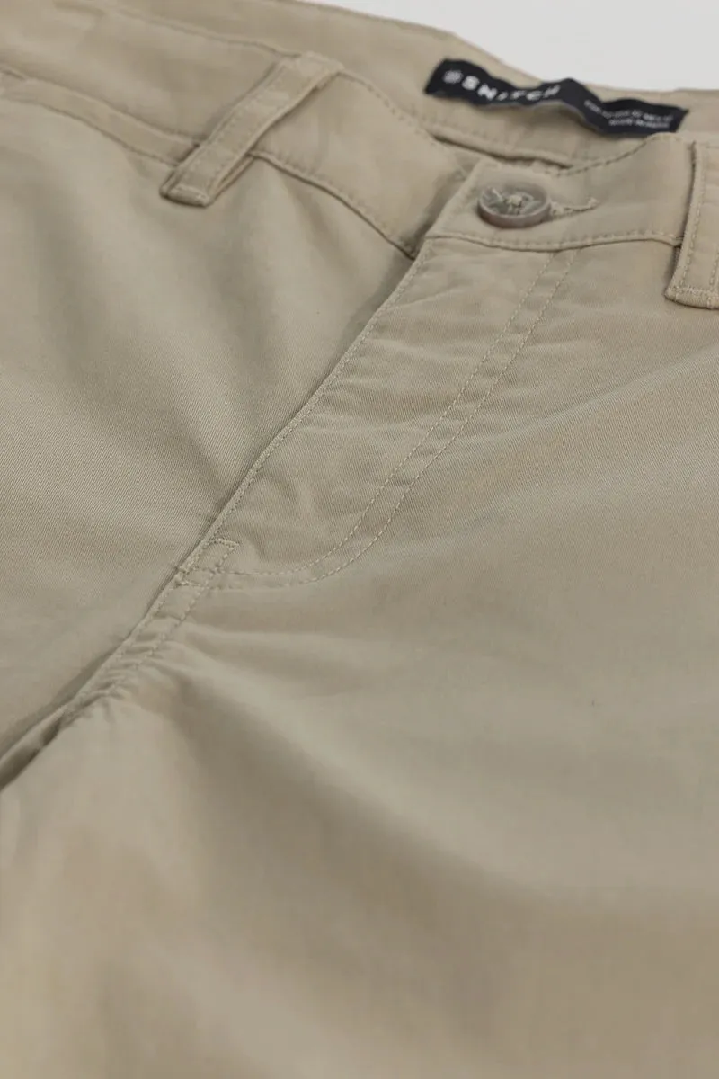 Beige Slim Fit Chinos