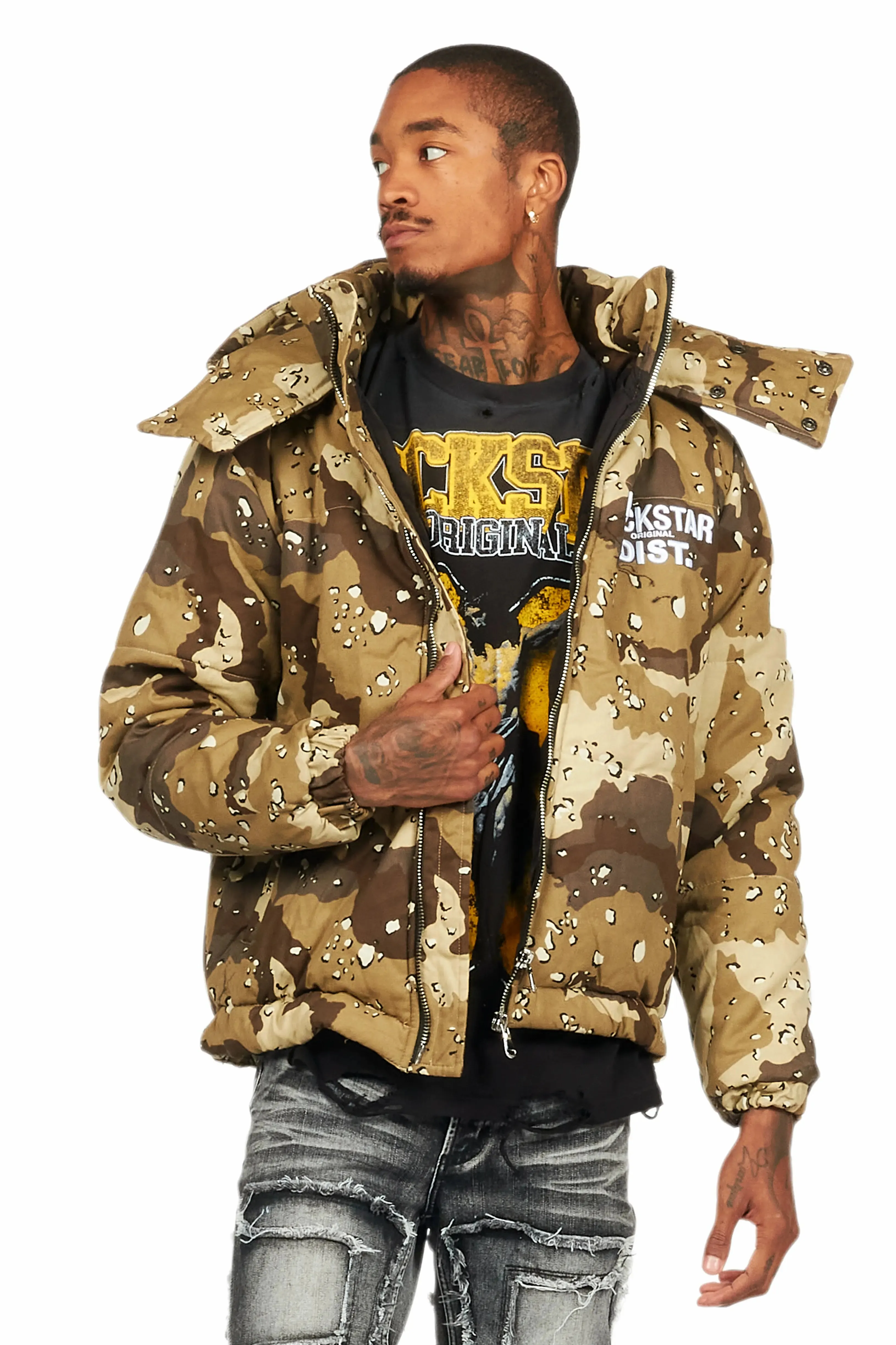 Bevis Digital Desert Camo Puffer Jacket