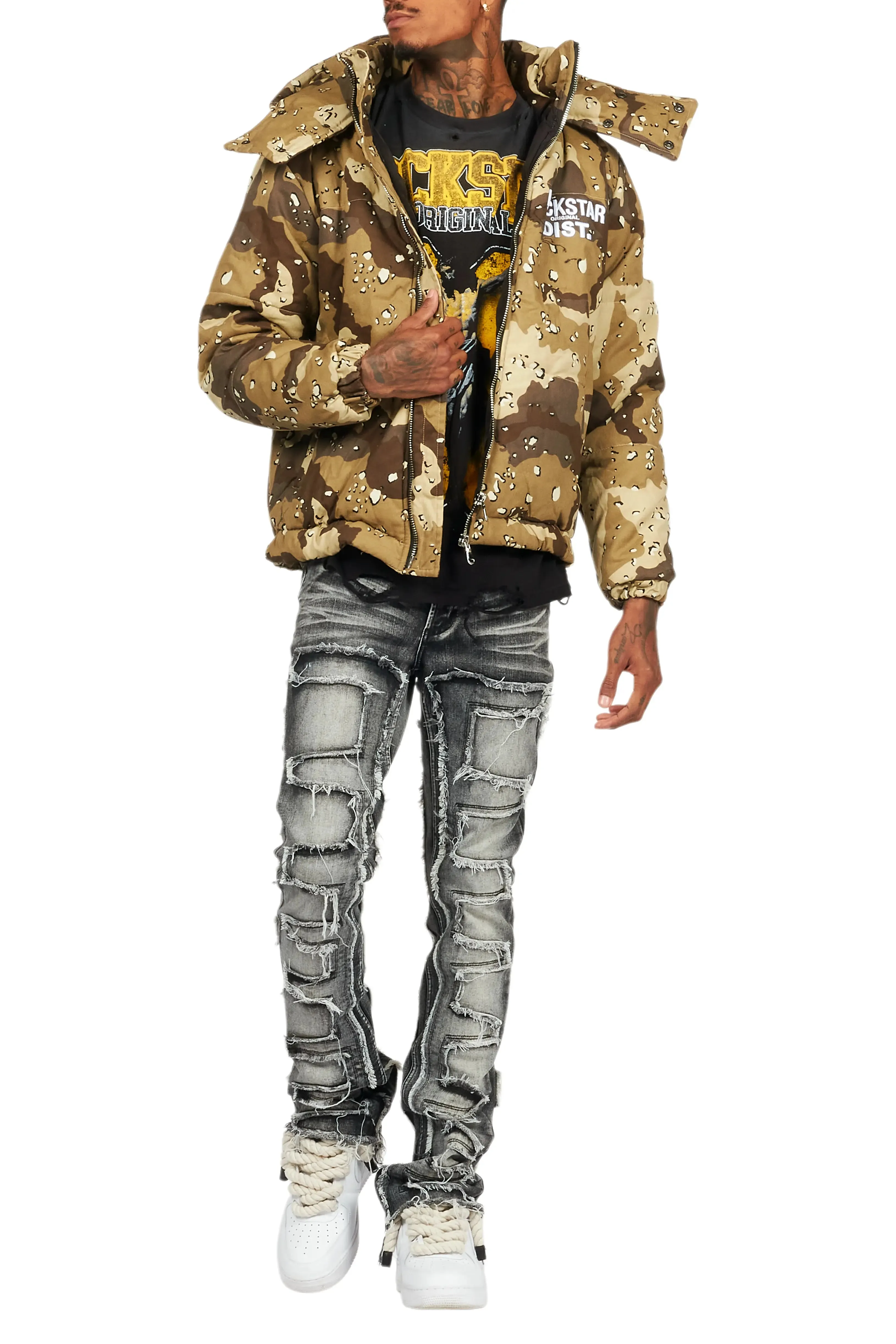 Bevis Digital Desert Camo Puffer Jacket