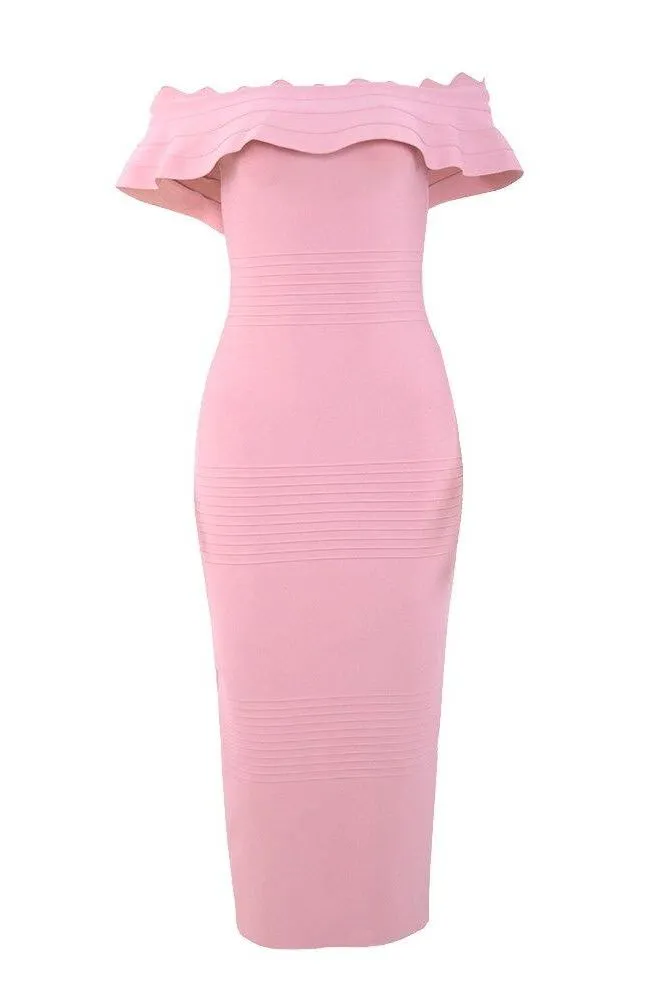 Billie Bandage Midi Dress - Dusty Pink