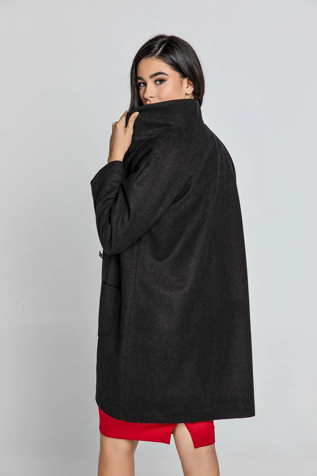 Black Blend Coat by Conquista