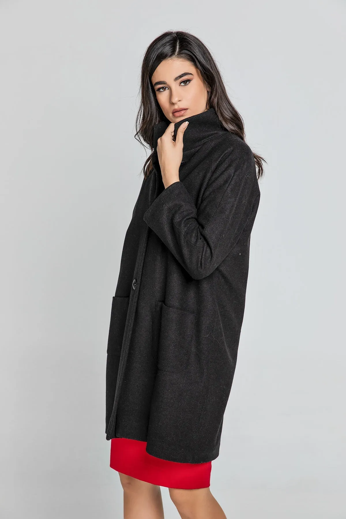 Black Blend Coat by Conquista