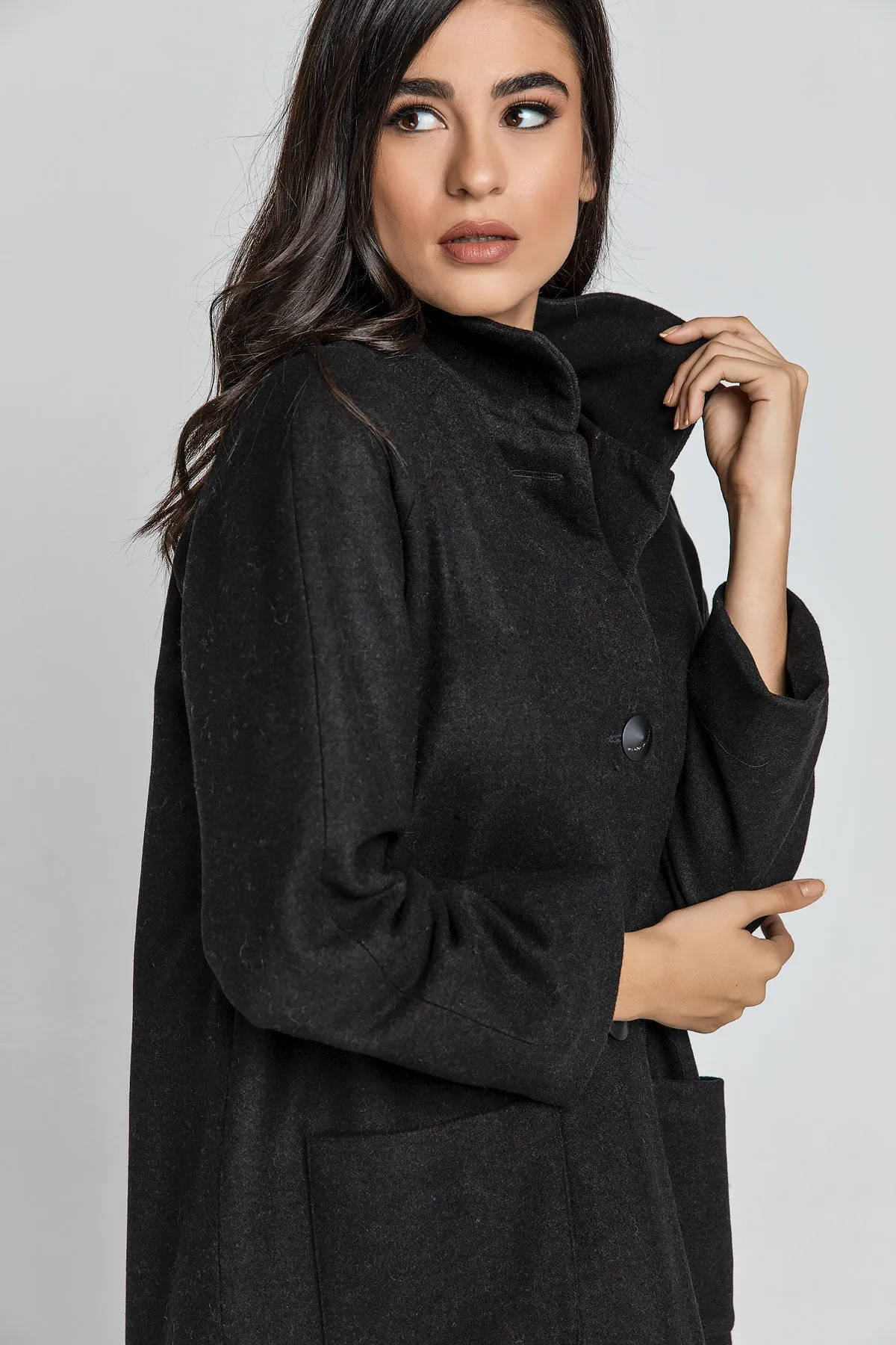 Black Blend Coat by Conquista