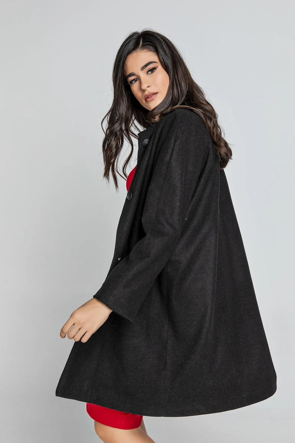 Black Blend Coat by Conquista