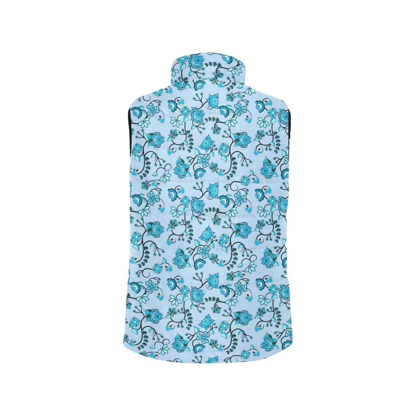 Blue Floral Amour Women's Padded Vest Jacket