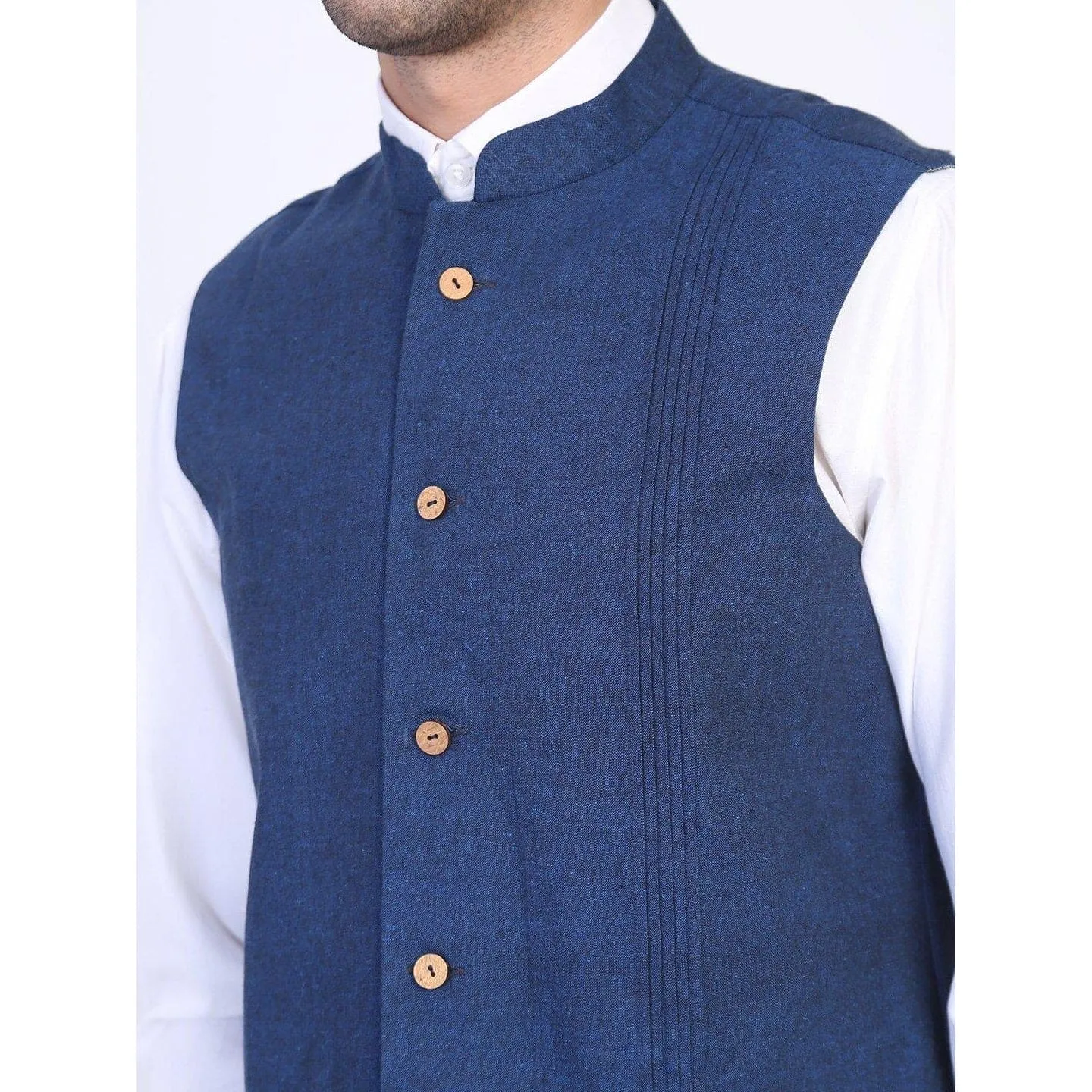 Blue Men Khadi Cotton Sadri