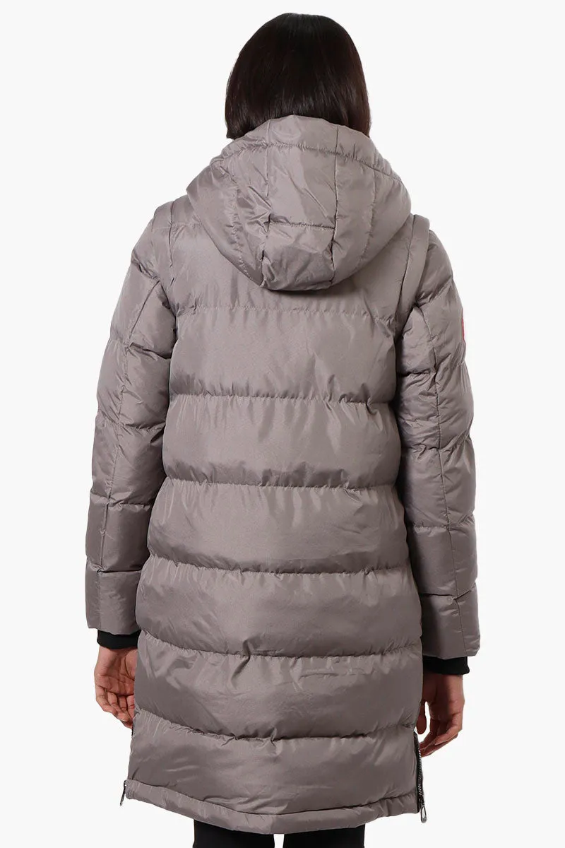 Canada Weather Gear Side Slit Puffer Parka Jacket - Grey