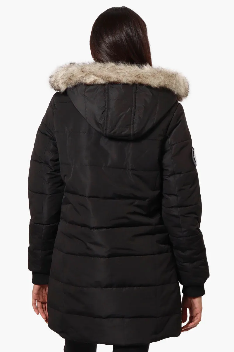 Canada Weather Gear Vegan Fur Hood Puffer Parka Jacket - Black