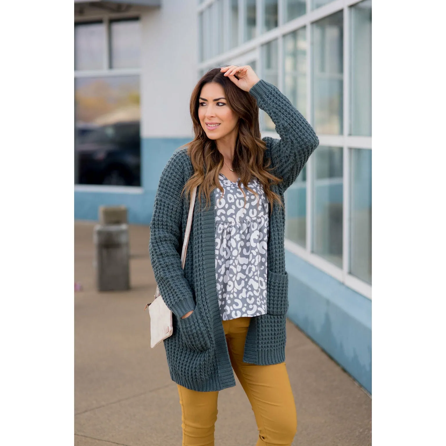 Chunky Waffle Cardigan