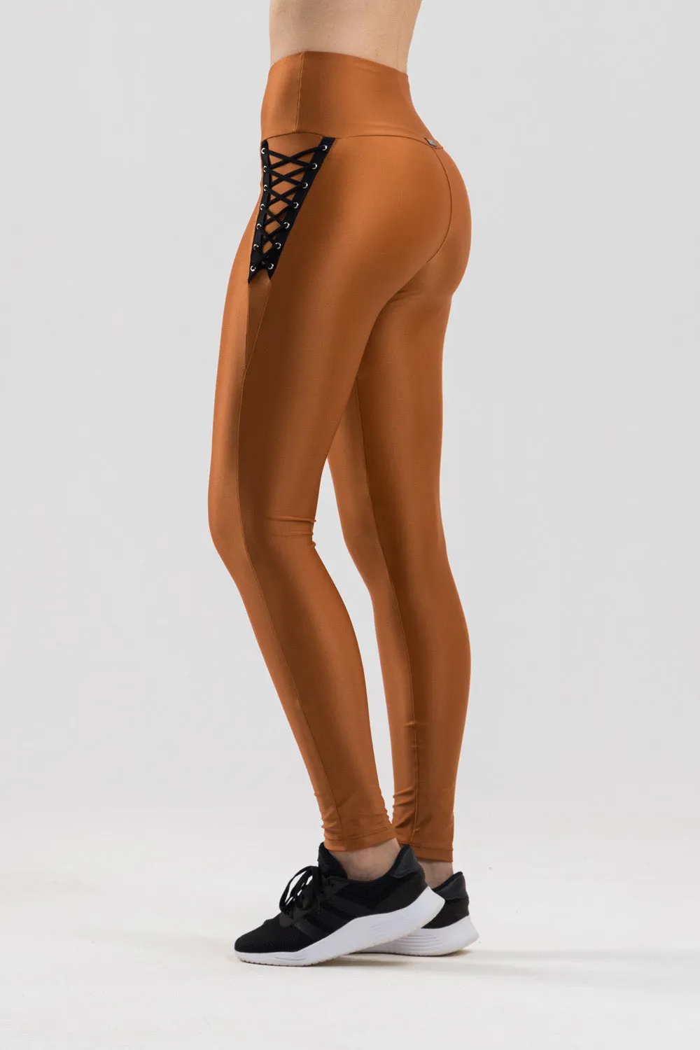 Crossover Leggings - Golden Brown