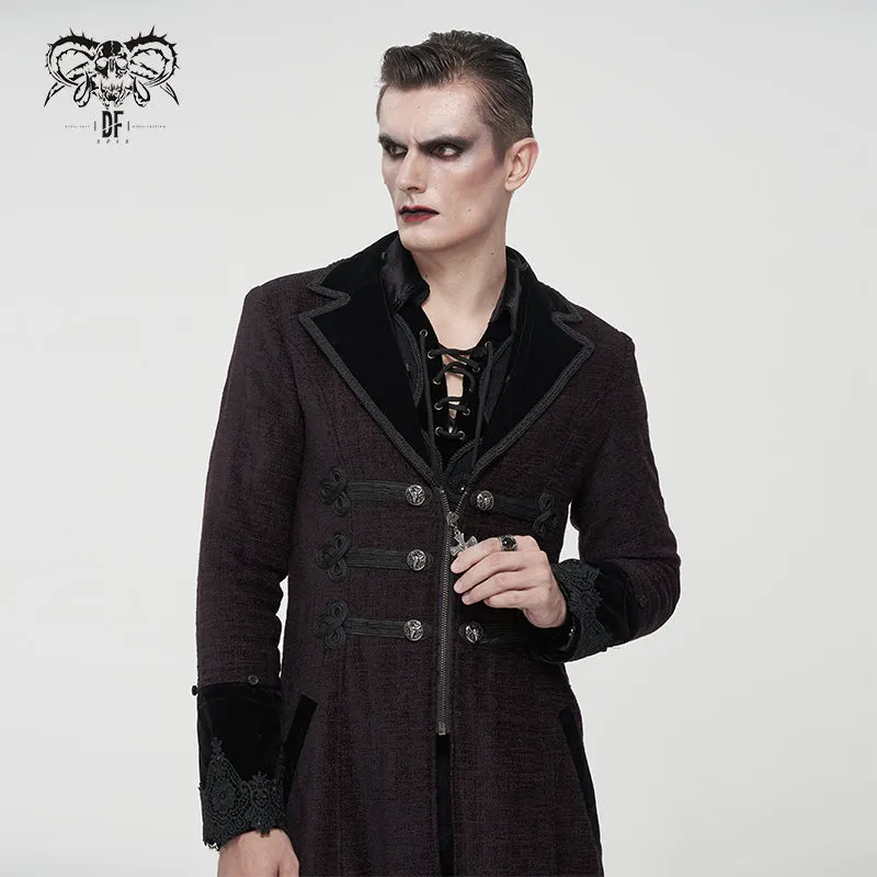 CT19002 red Gothic fur collar coat