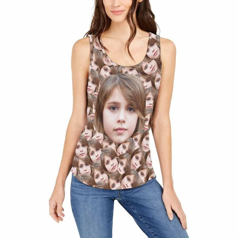 Custom Daughter Face Tops Personalized Women's All Over Print Tank Tops for Her