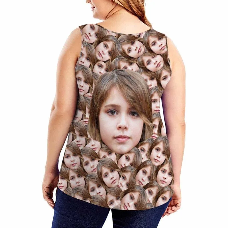 Custom Daughter Face Tops Personalized Women's All Over Print Tank Tops for Her