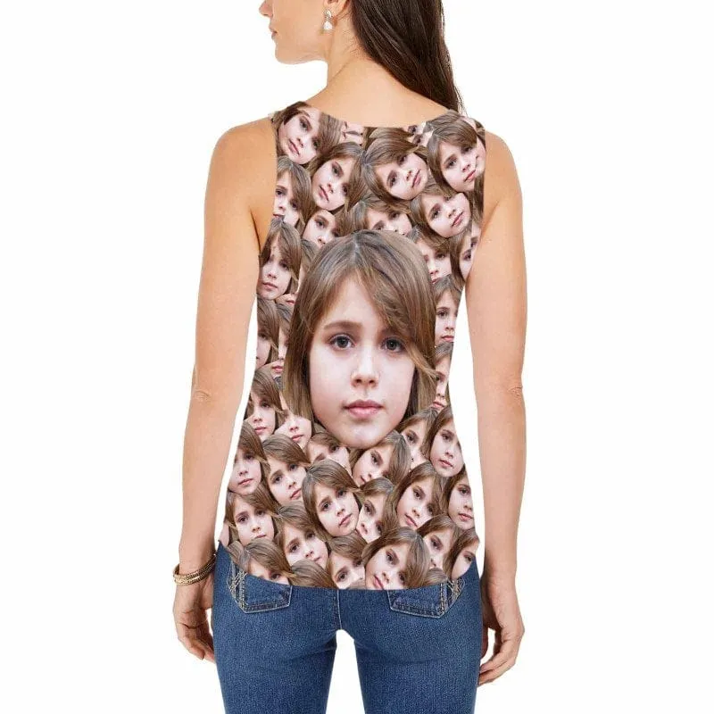 Custom Daughter Face Tops Personalized Women's All Over Print Tank Tops for Her