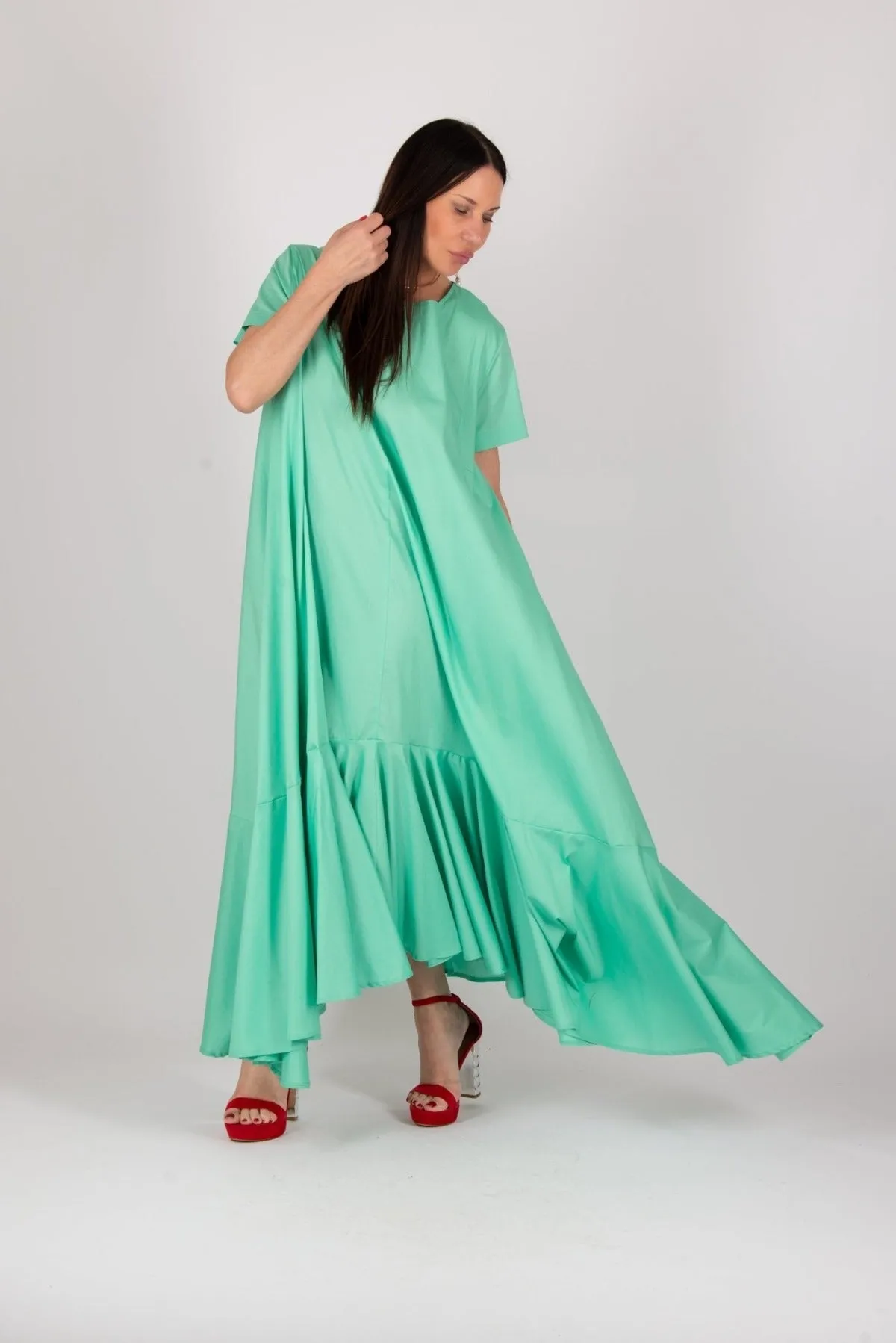 DIVA Mint Long Cotton Summer Dress