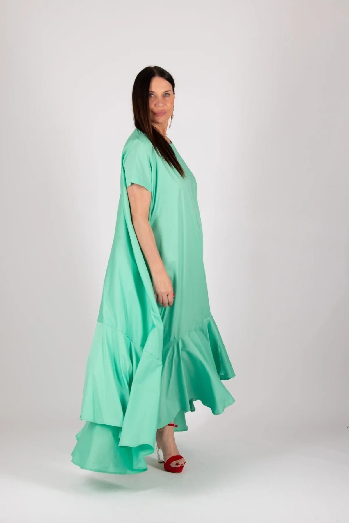 DIVA Mint Long Cotton Summer Dress