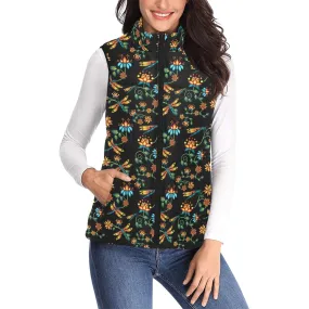 Dragon Lily Noir Women's Padded Vest Jacket