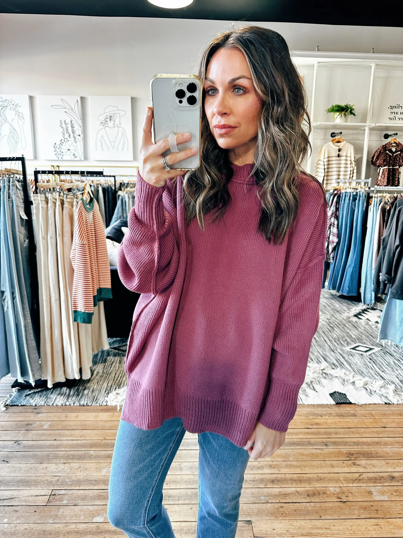 Drop Shoulder Sweater-4 Colors