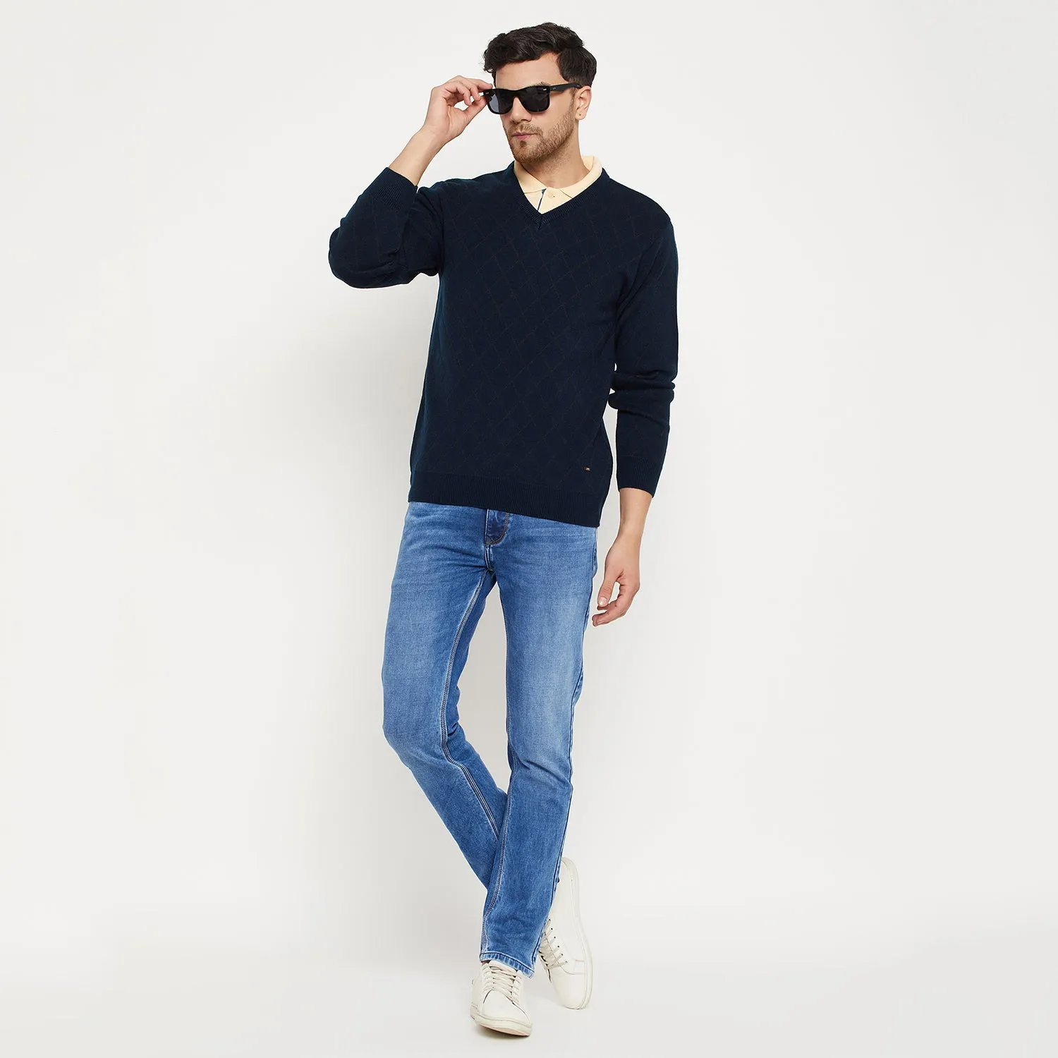 Duke Stardust Men Full Sleeve V Neck Sweater (SDS2127)