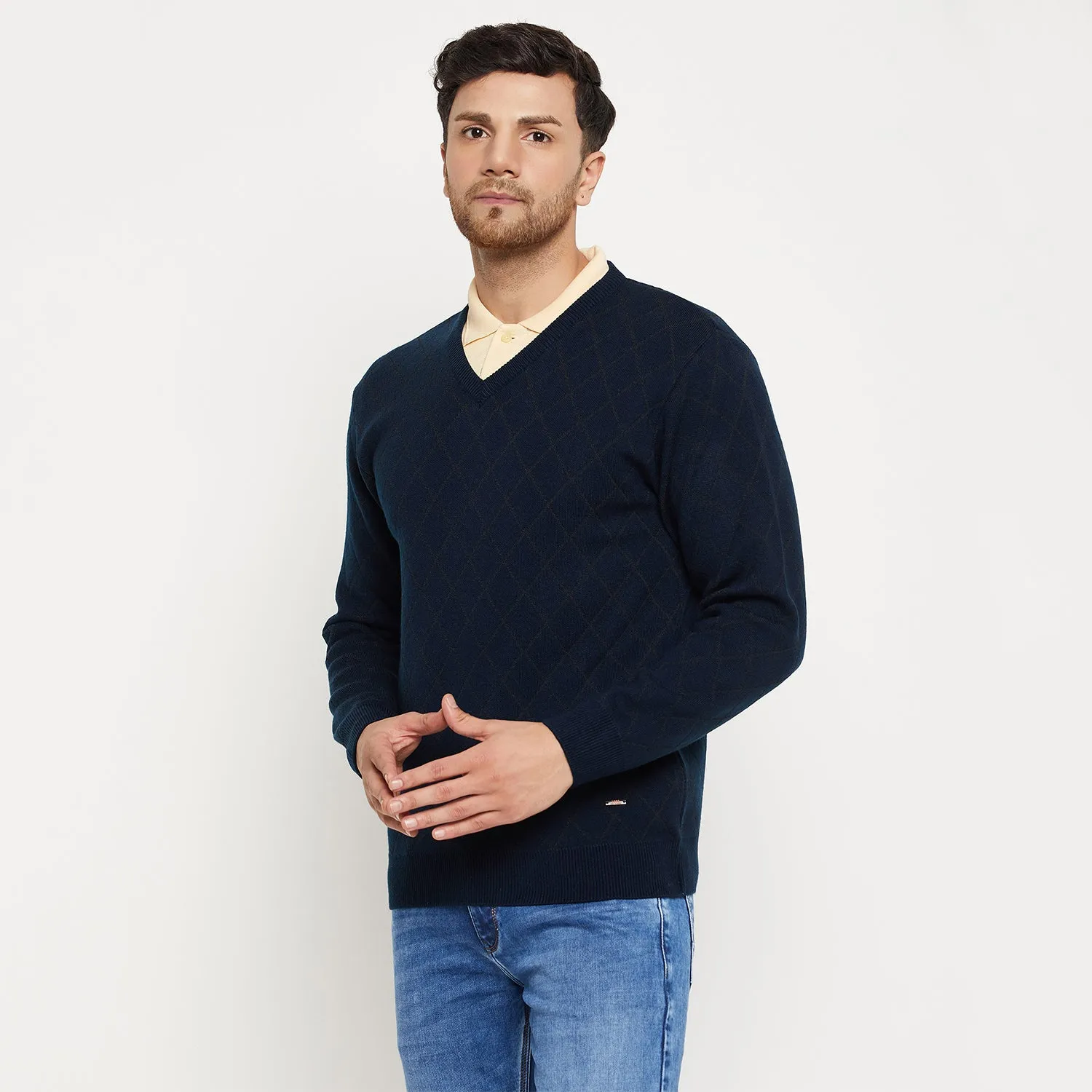 Duke Stardust Men Full Sleeve V Neck Sweater (SDS2127)