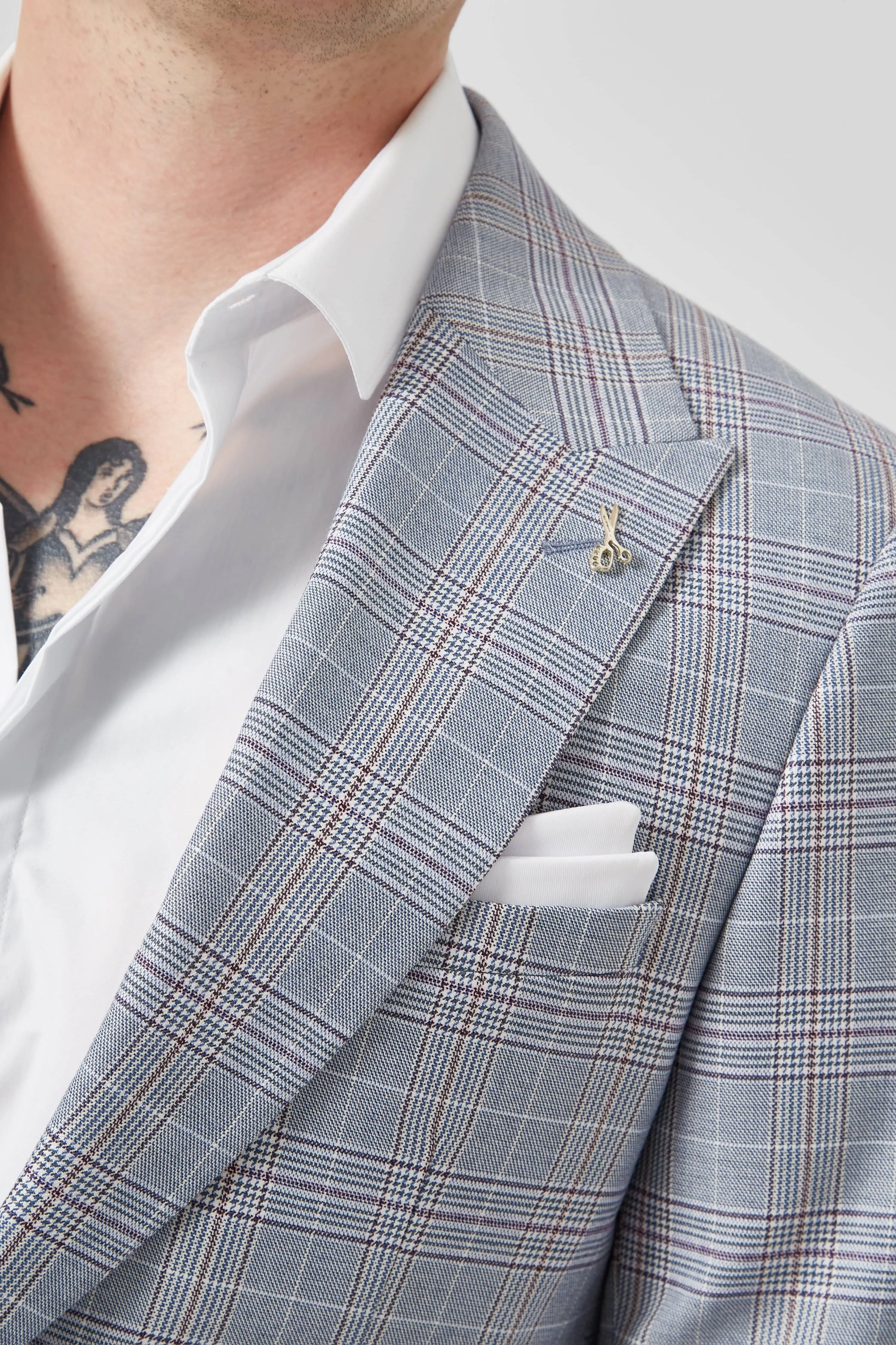 Earlswood Slim Fit Blue Check Jacket - ARCHIVE