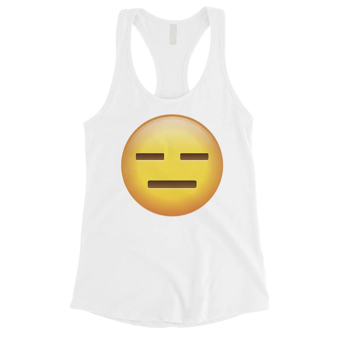 Emoji-Emotionless Womens Simple Basic Dramatic Funny Tank Top Gift