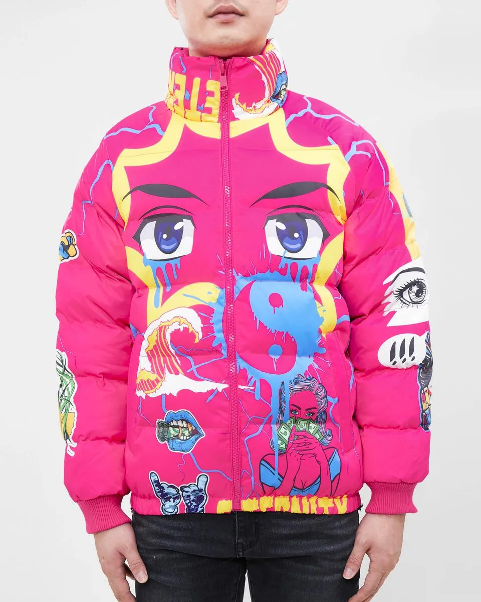 Eternity-Eyes Puffer Jacket-Hot Pink