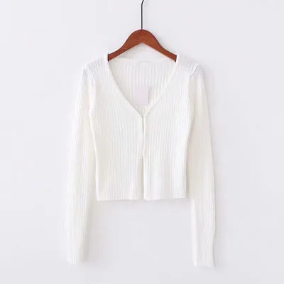 FashionKova - Knitted Clasp Open Cardigan